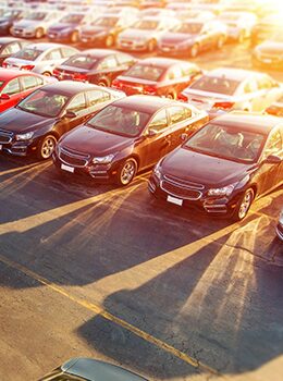 A bunch of cars parked in a lot